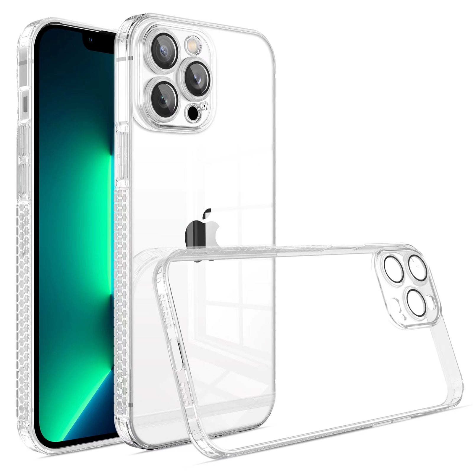 Til iPhone 13 Pro TPU-telefoncover Straight Edge Anti-Slip klart telefoncover med glaslinsebeskytter Til iPhone 13 Pro TPU-telefoncover Straight Edge Anti-Slip klart telefoncover med glaslinsebeskytter